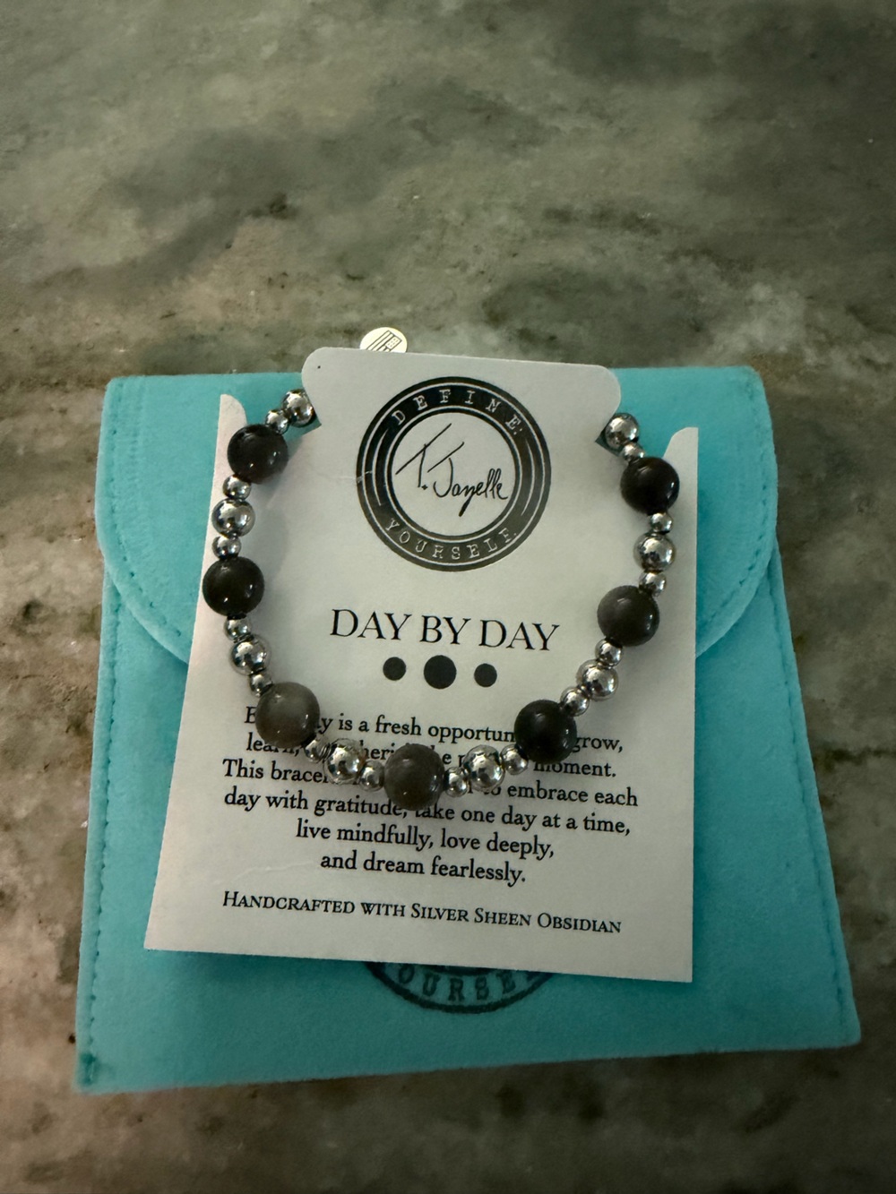 Silver & Gray Bead Bracelet